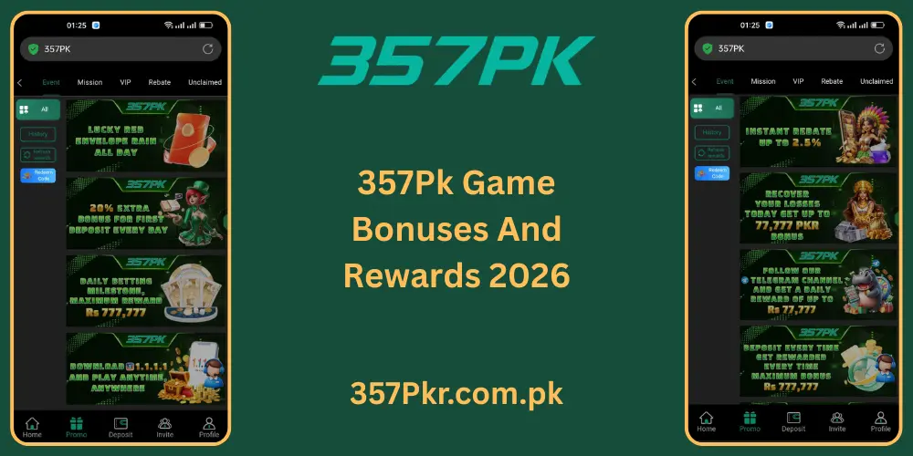 357PK Game Bonuses And Rewards